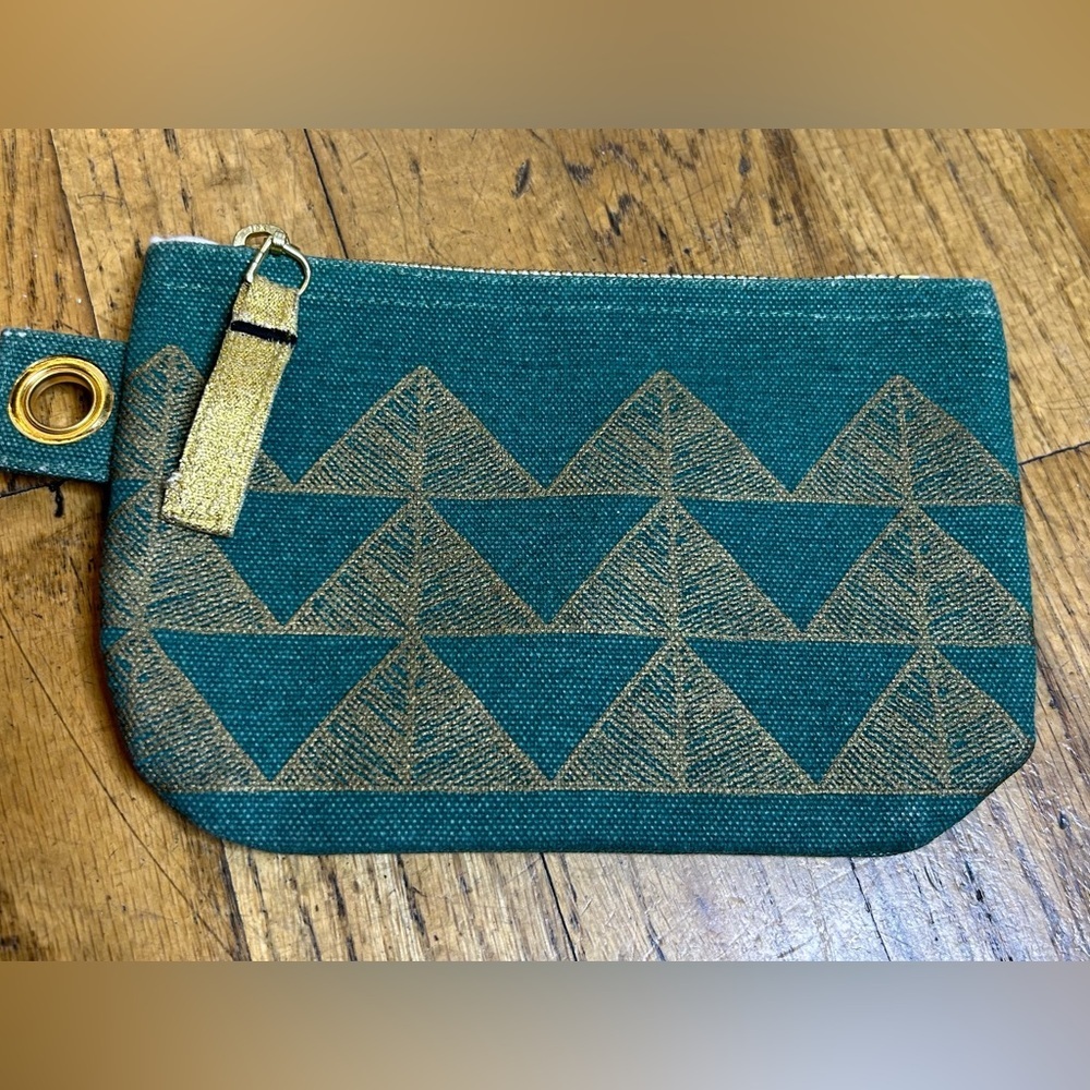 danica studio Makeup Bag/pouch/wallet In Green And Gold